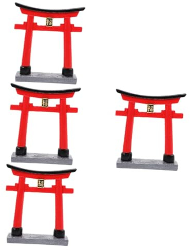 BESPORTBLE 4 Stück Torii-Tor des Schreins wohnungseinrichtung deko Home Sammlerstück wohn deko Aquarium-Torii-Ornament Japanisches Torii-Tor- Aquarienverzierung Statue im Zen-Stil Harz