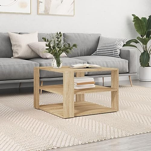 homiuse Couchtisch Beistelltisch Telefontisch Sofatisch Satztisch Coffeetable Couchtisch für Schlafzimmer Sonoma-Eiche