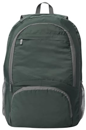 TOTTO - Mochila Plegable, Modelo Syncro 27, Capacidad 22L, Bolsillo PC 15.4, 2 Compartimentos, 2 Bolsillos para Botella, Pasador para Sistema de Ruedas, Compacta y Resistente, Color Silver Pine Verde
