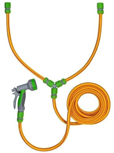 DIAH DO IT AT HOME 5m Dog Shower Hose Kit with Y-Mixer for Hot & Cold Water Taps - Warm Pet Bath Sprayer with Multi-Pattern Gun & Quick Connects for Indoor/Outdoor Washing & Grooming