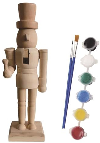 Paint Your Own Nutcracker Figures - Paintable Nutcracker Figures, Unfinished Nutcracker Figures | Extensive Application Blank Nutcracker, Wood Nutcracker Unfinished for Desktop, Windowsill, Shelf