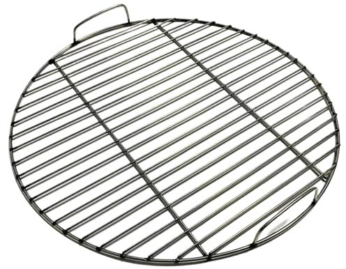 Griglie per arrostire Griglia for barbecue rotonda in acciaio inossidabile, rete for barbecue, griglia rotonda, rete for vapore, campeggio, escursionismo, esterno, rete metallica(40cm Have ears)