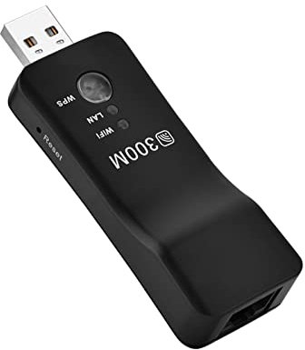 Adaptador de LAN Inalámbrico para TV Inteligente, Repetidor USB Mini de 300 M para el Amplificador de Señal Inalámbrica de la Red de Televisión Inteligente WiFi Ap
