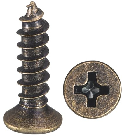 METALLIXITY 25Pz Viti Testa Svasata Phillips Per Legno 4x5/8 Bronzo | Viti Per Legno Testa Filettatura Grossa Con Punta Phillips, Acciaio Carbonio, Per Riparazione Mobili