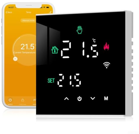 Lastdaytime Termostato inteligente WiFi para programable para calefacción y agua caliente compatible con varios sistemas de calefacción, incluyendo suelo eléctrico para calefacción y calderas de gas