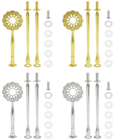 Hoypeyfiy Juego de 4 soportes para tartas, diseño de flores, estilo vintage, de metal, ideal para bodas, fiestas de cumpleaños y celebraciones familiares (girasol)
