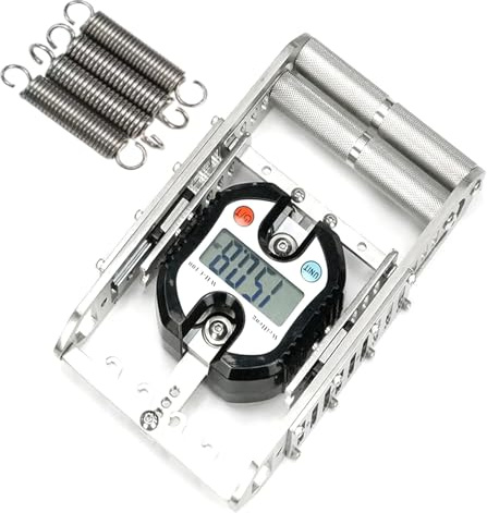 Greppstyrketränare, digital dynamometer upp till 150 kg/330 lb, bakgrundsbelyst LCD-skärm, justerbart motstånd, rostfritt stål, halkfritt handtag för sport och fitness