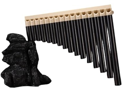 Panflöte Instrument Panflöten Mit 16 Oder 18 Pfeifen Leicht Zu Erlernen Langlebig Für Anfänger In C-Dur Geeignet(16 tubes of black beige)