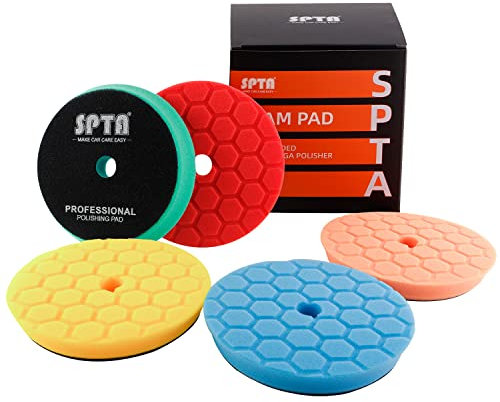 Hex-Logic Buffing Polishing Pads, SPTA 6.5Inch 150mm Face Foam Polishing Pads Buffing Pad Kit For 5.5Inch 125mm RO/DA Car Polisher Auto Motor Boat Polishing