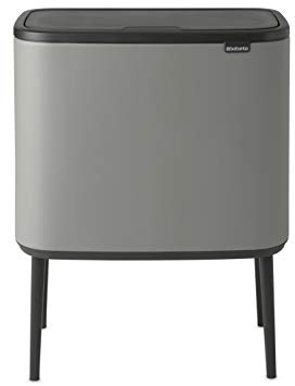 Brabantia 127243 Mülleimer Bo Touch Bin, 11 + 23L, Grauer mineralbeton