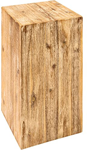 Invicta Interior Massive Dekosäule COLUMNA 50cm Akazie teakgrau gekälkt Beistelltisch Säule Säulentisch