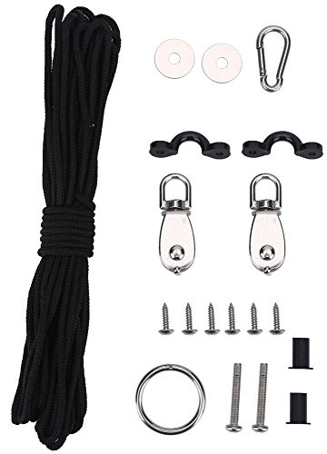 Tbest Juego de Carro de Anclaje para Kayak, de Kit de Carro de Ancla para Kayak Canoa Estable de Kayak Cuerdas Cojín de Ojo Tornillos Anclaje Gancho Polea para Canoes Barcos