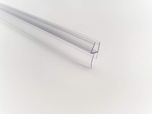 KRISTHAL Dusch-Türdichtung mit Dichtlippe unten (12, 17 oder 23 mm), inkl. Wasserabweislippe 10 mm, Länge 200 cm, für 8 mm Glas Dichtung 009A2 (17 mm)