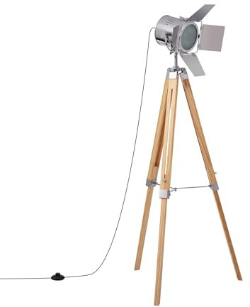 LEDKIA LIGHTING - Lámpara de Pie Bioskop | Decoración para Salón y Dormitorio | Base de Madera | Pantalla de Metal | Soporte 40W E27 | Protección IP20, Multicolor