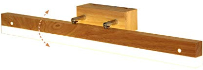 ACHNC Lampada da Parete LED, Lampada da Bagno Legno Applique da Parete Impermeabile Luce per Trucco 90° Angolo Regolabile per Specchio Cosmetico Bagno Toilette, Bianco Neutro 4000K, 40CM