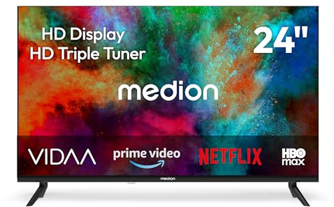 MEDION 59,8 cm (24 Zoll) HD Fernseher (VIDAA, Smart TV, Prime Video, PVR, HD Triple Tuner, MD 824102)