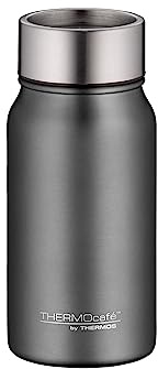 THERMOcafé by THERMOS TC DRINKING MUG stone grey mat 0,35l, Thermobecher Edelstahl, Isolierbecher, Kaffeebecher to Go Thermo, auslaufsicher, 8h heiß & 16h kalt, spülmaschinenfest, BPA-frei