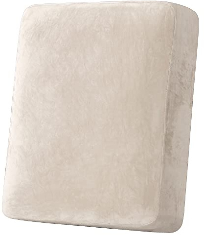 H.VERSAILTEX Velvet Stretch Couch Cushion Cover Plush Cushion Slipcover for Chair Cushion Furniture Protector Seat Cushion Sofa Cover (1 Piece Armchair Cushion Covers, Ivory)