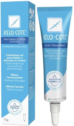 KELO-COTE Silikon-Narben-Gel 15g für chirurgische Narben, erhabene, wulstige Narben wie hypertrophe Narben und Keloide, Verbrennungen, Verletzungen, Kaiserschnitt