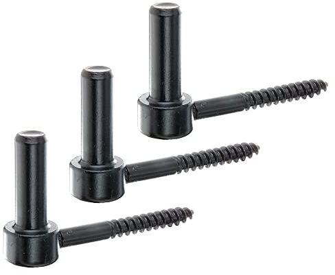 Alberts 306441 Kloben zum Einschrauben | J-Haken, mit angeschnittenem Gewinde | schwarzer Tauchlack | Dornmaß Ø16 mm | Länge 110 mm