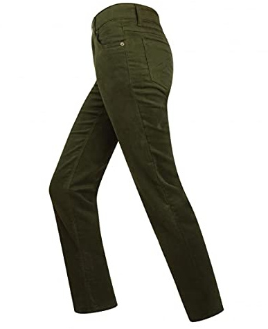 Hoggs of Fife Catrine Ladies Stretch Moleskin Jeans Forest Green 14 Short14 ShortDark Green Trousers (63863) Women's/Ladies
