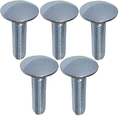 AERZETIX - C49028 - Set di 5 bulloni carrello/aratro a testa tonda con collare quadrato - bulloni a testa tonda - M10x40mm - acciaio zincato - DIN 603