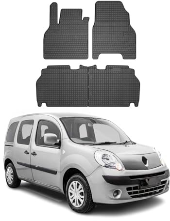 OMAC Fußmatten für Renault Kangoo 2007-2021 Gummi 4tlg Schwarz | Automatten, Gummimatten, Allwetter, Antirutsch, fahrzeugspezifisches Produkt, wasserdicht