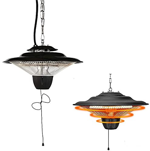 Riscaldatore da Esterno Elettrico, riscaldatori a Sospensione a soffitto a infrarossi da 1500 W/2000 W per Uso Interno ed Esterno, Controllo Interruttore a Fune