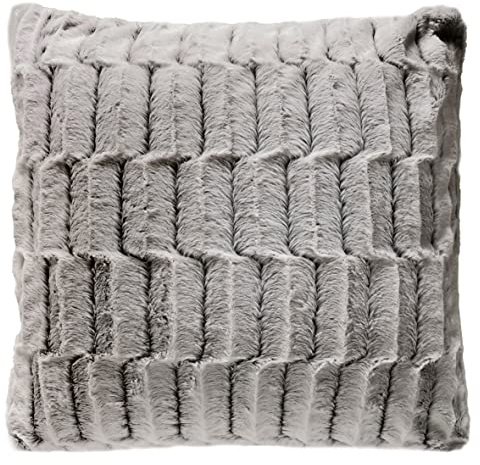 Quantum Interior by Maxland Wohn- Kuschelkissen, Fellkissen in Kästchen-Design, Dekokissen, superweiches Luxus Kissen, Sofakissen versch. Größen Fellimitat (50x50 cm)