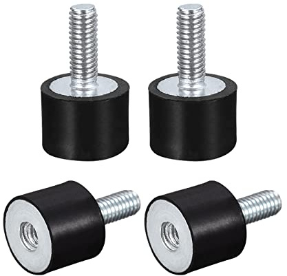 sourcing map Gummipuffer M5 Ø15x15mm Schwarz 4 Stk. | Ideal für Mechaniker und Heimwerker. Zuverlässiger Vibrationsdämpfer für Kompressoren, Motoren, Pumpen und Schweißgeräte.