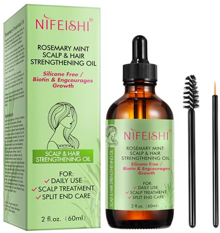 Bieyoc Rosemary Oil for Hair Growth, Organic Rosemary Essential Oil, Scalp & Hair Strengthening Oil, Nourishing Treatment for Hair Care, Skin, Face, Aromatherapy, 2 Fl Oz Pack Of 1