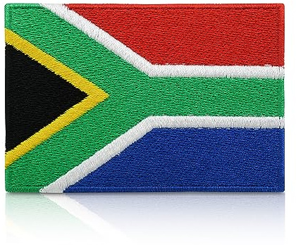 Finally Home Südafrika Flagge Patch zum Aufbügeln | 7,5 x 5 cm Südafrikanische Fahne Aufnäher South Africa Flag Patches, Bügelbild, Aufbügler Bügelpatches
