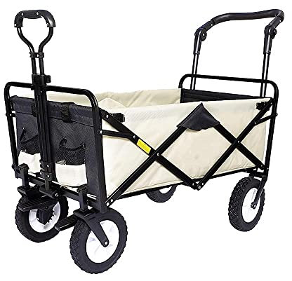 ARICCI Wäschewagen, Handwagen, Strandwagen, Angelwagen mit Putter, faltbares Gartenfahrzeug, Schwerer Anhänger mit großer Kapazität, bequem und praktisch, Bea100 kg/220 lbs/Stil 3 Vision
