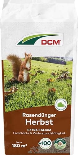 CUXIN DCM Rasendünger Herbst - Langzeit Rasendünger - Mit MINIGRAN® TECHNOLOGY - Frosthärte & Standfestigkeit - organisch-mineralischer Dünger - 9 kg