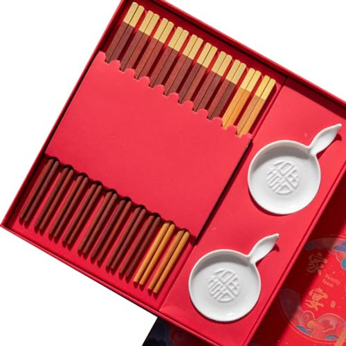 ZHOUXIAO Juego De Regalos De Palillo Reutilizable De Madera Premium, Palillos Personalizados Personalizados Grabados con Nombres Personalizados, Oro De Madera Natural Chinos T