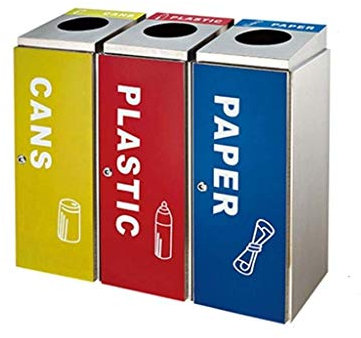 QINGANGS Papelera, Papelera Bote de Basura Bote de Basura Cuadrado Hogar Al Aire Libre Contenedor de Basura de Acero Inoxidable Higiene Industrial Contenedor de Basura Tiendas Parque Contenedor de Ba