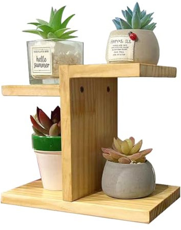Reich an Kreativität Blumenregal aus Massivholz, Blumenständer, Pflanzenregal, Platzsparend Multifunktional Blumenbank für Fenster, Ecke, Wohnzimmer, Balkon, Garten, Büro, 21.5*12*18.5 Cm