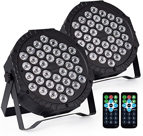 DJBoomy LED Stage Dj Par Lights: 36 Led RGB Party Light Uplights with Sound Activated Remote DMX Control for Disco Dance Wedding Club Christmas Birthday Music Party Stage Lighting