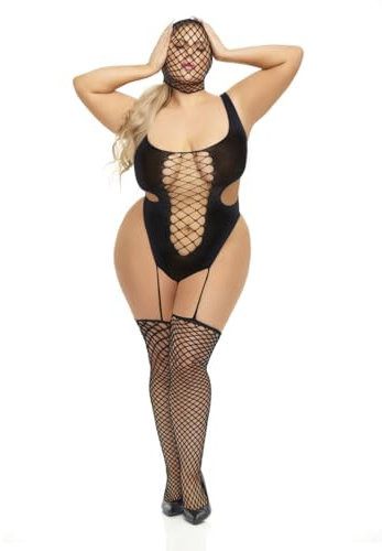 Pink Lipstick Schwarzes Netz (L)