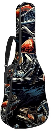 Bassgitarrentasche mit coolem Motorrad 63, Tasche für Akustikgitarre, 101,6 cm (40 Zoll) E-Gitarrenkoffer, wasserdichte Oxford E-Gitarre, Gigbag für akustische Konzertgitarre, Ukulele, Cooles