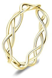 Whoiy Damen Ringe Zart Gold 14 Karat, Trauring Eheringe Ohne Steine Echtgold 585 Hochzeit Ring für Frauen Gr. 49 (15.6)