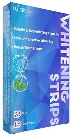 Teeth Whitening Strips for Tooth White: Professional Dentist Formulated Teeth Whitener Enamel 14 Treatments Enamel-Safe – 28 Non-Sensitive Strips (28 Count (Pack of 1), Mild Mint)