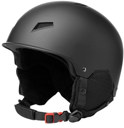 LeeQinersw Casco da dalla vestibilità Regolabile per Uomo E Donna, Copricapo da Snowboard, Nero, S
