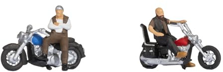 NOCH H0 Figurines Rockers sur Motos pour modélisme H0, Figurines Miniatures pour Une Utilisation dans Les scènes Miniatures