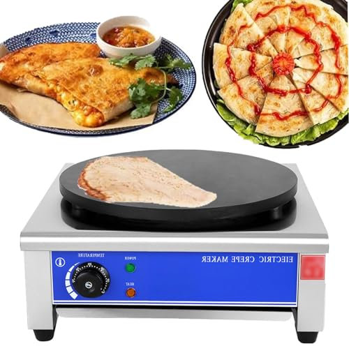 CWCQGH Crêpière électrique 2 cuissons Galettes, Grande Plaque chauffante antiadhésive, Machine à crêpes électrique à température réglable