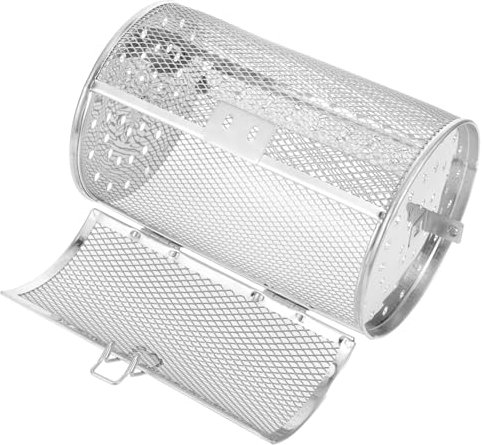 CIYODO Cesta De Parrilla Giratoria De Acero Inoxidable Para Horno Rotatoria Para Asar Verduras Frutos Secos y Carnes Cesta Resistente Para Barbacoa y Freidora De Aire Cocina