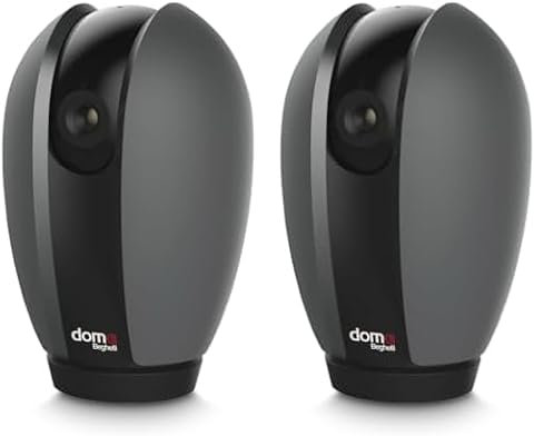Beghelli - Telecamera Wifi Dom-e, Orientabile tramite App, Videocamera Sorveglianza Full HD, Sensore Movimento, Audio, Visione Notturna 10m, Rotazione 355° 85°, 1 Unità (Confezione da 2)