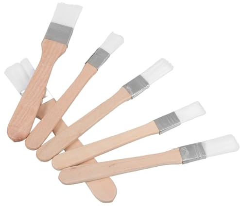 Homoyoyo Juego De Pinceles De Retoque De Pintura De Nailon Blanco, 6 Piezas (tamaños 1, 2 y 3), Absorbentes, Mango De Madera, para Retoques Adhesivos y Pintura Decorativa