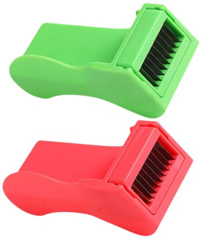 VALICLUD Râpe Multifonctionnelle pour Légumes Et Haricots Verts 2 Pièces, Plastique Robuste Rouge Et Vert, Protège-Mains Intégré, Ustensile Cuisine Pratique pour Découpe Quotidienne