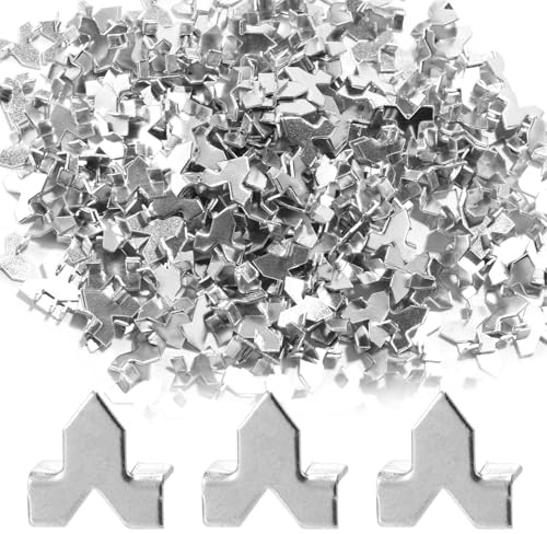 BOXOB 300pcs Pointes de Vitrage, Finition Zinc Qualité Supérieure Pointes Poussée Vitrage pour l'Installation Vitres Point Croix Outils et Fournitures d'Encadrement(Argent)